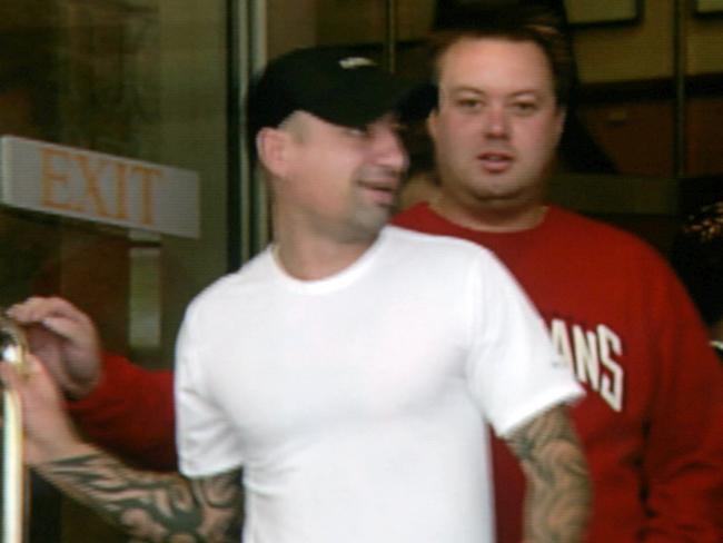 Carl Williams and hit man Andrew ‘Benji’ Veniamin. Picture: Channel 7