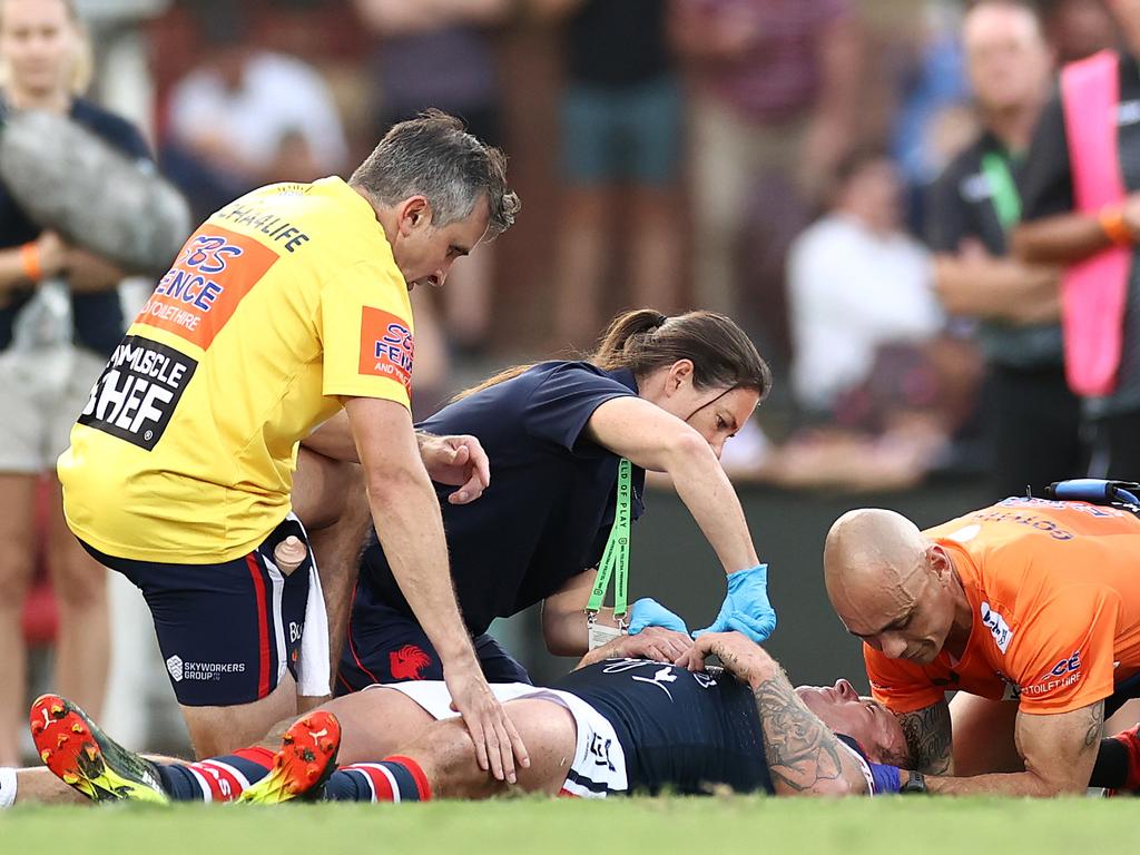 Sydney Roosters co-captain Jake Friend is back at training and edging closer to a return from concussion, according to his coach Trent Robinson. Photo: Cameron Spencer/Getty Images.