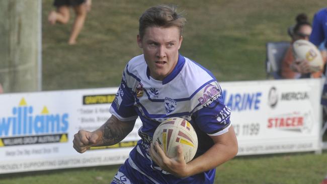 IN THE CLEAR: Centre Cooper Woods crosses the line for his second of three tries to help the Grafton Ghosts to a comprehensive 54-4 win over the Macksville Sea Eagles at Frank McGuren Field in their Group 2 clash last season.