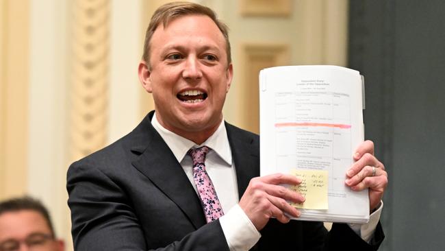 Queensland Deputy Premier Steven Miles speaks during Question Time at Parliament House in Brisbane. Picture: NCA NewsWire / Dan Peled