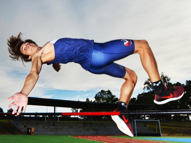 Jack Walsh recently won the high jump at the Australian Athletics Championships in Sydney.Picture:Rob Leeson.