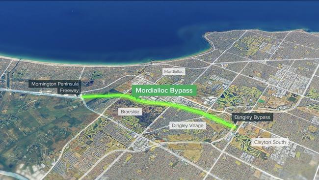 The Mordialloc Bypass will connect the Mornington Peninsula Freeway and Dingley Bypass. Picture: VicRoads