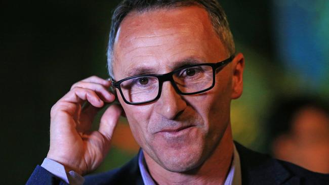 Federal Greens leader Richard Di Natale was at the party’s Docklands event. Picture: Mark Stewart