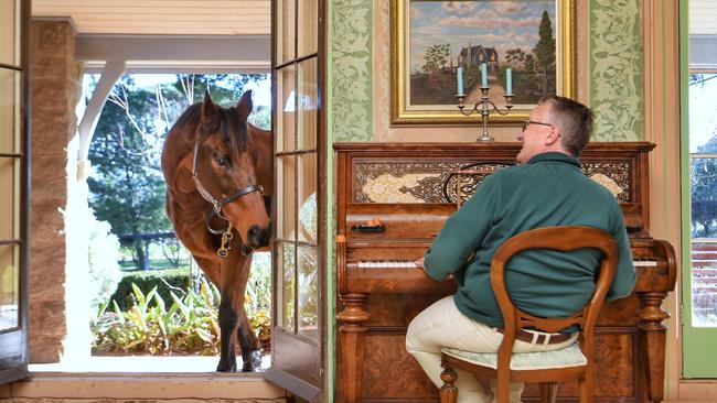 Andrew Clarke entertains Chief De Beers. Picture: Tony Gough