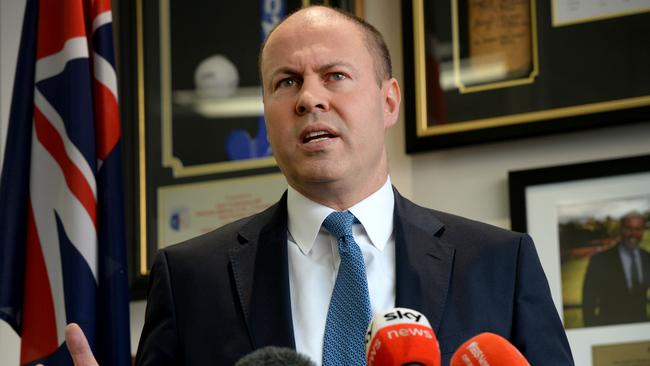 Josh Frydenberg says ‘it won’t be surprising if the September quarter is negative’. Picture: Andrew Henshaw