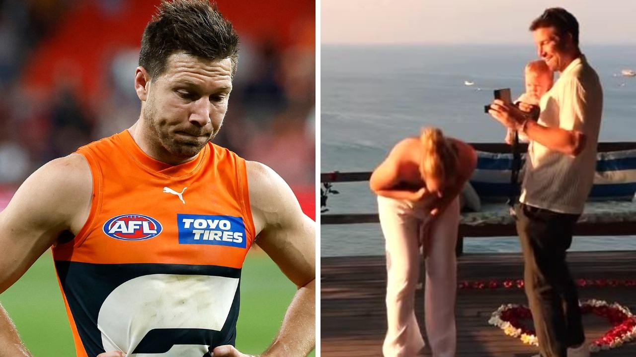 Partner’s priceless reply as AFL star proposes