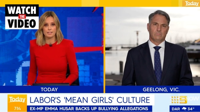 Ally Langdon grills Richard Marles over Kimberley Kitching bullying claims (The Today Show)