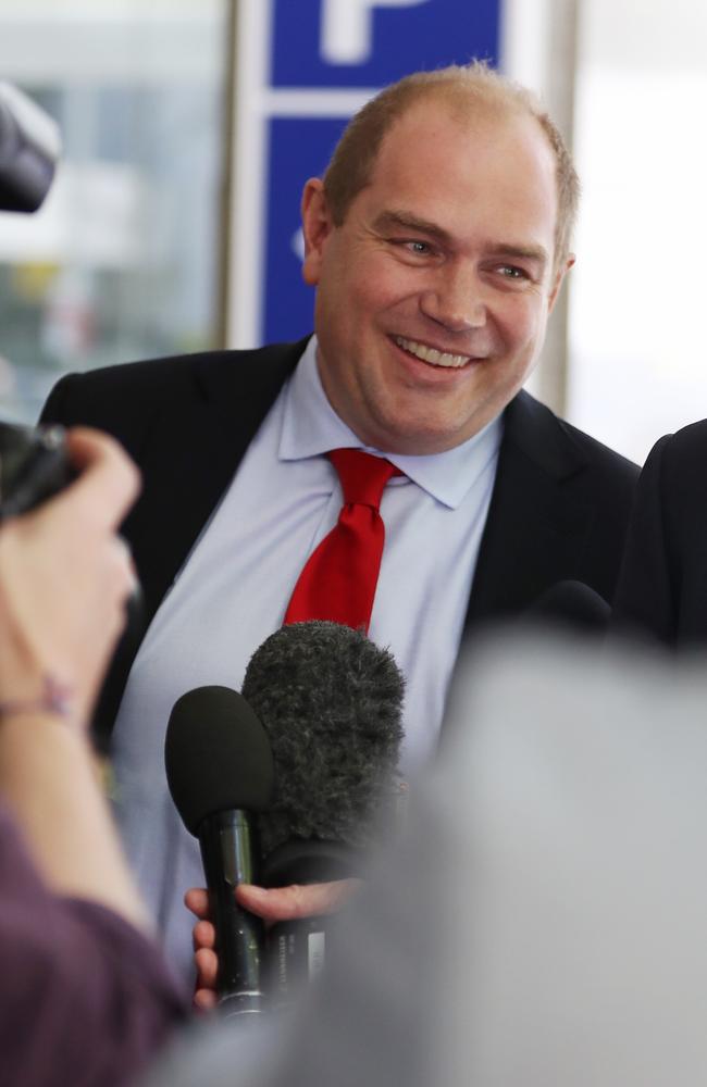 Jamie Clements addresses the media. Picture: John Grainger