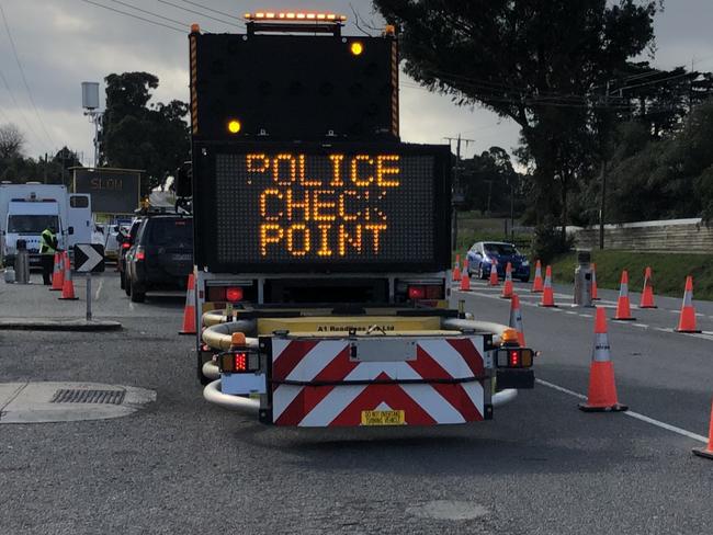 Police and the army in Coldstream as part of the State-wide Operation Sentinel. Picture: Laura Armitage
