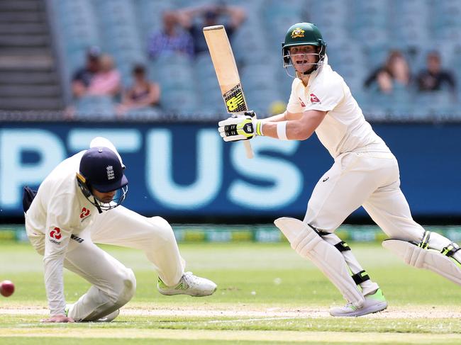 Steve Smith of Australia gets one past Mark Stoneman of England on day five of the Boxing Day test, 3017. 