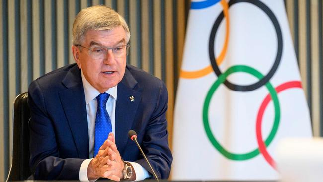 International Olympic Committee (IOC) President Thomas Bach has shut down reports Brisbane considered cancelling the 2032 Olympic Games. Picture: LAURENT GILLIERON / POOL / AFP