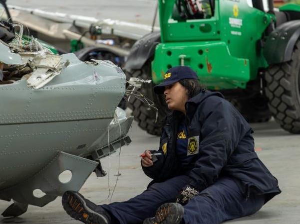 The National Safety Board in the US said all “major pieces” of the plane and the helicopter had been recovered. Picture: NTSB