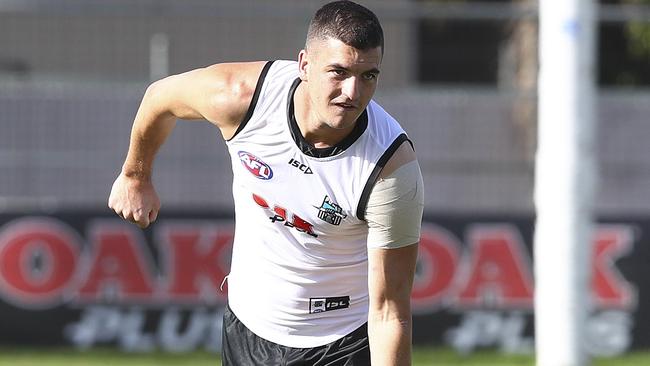 Tom Rockliff at Port Adelaide training. Picture: Sarah Reed