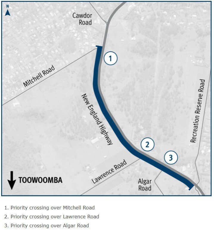 A map of the three-stage Highfields bikeway.