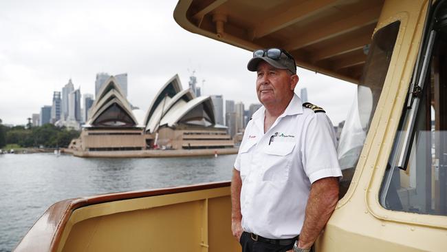 Ferry master Philip Barnett gets to see Sydney Harbour every day while he works. Picture: Sam Ruttyn