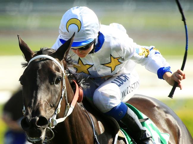 Winona Costin wins race 7 on Majestic Beast during the Melbourne Cup Race Day meeting at Royal Randwick, Sydney. pic Mark Evans