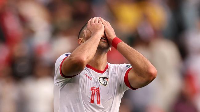 Pablo Sabbag of Syria reacts during the AFC Asian Cup Group B match between Syria and Australia at Jassim Bin Hamad Stadium on January 18, 2024 in Doha, Qatar. Picture: Robert Cianflone/Getty Images.