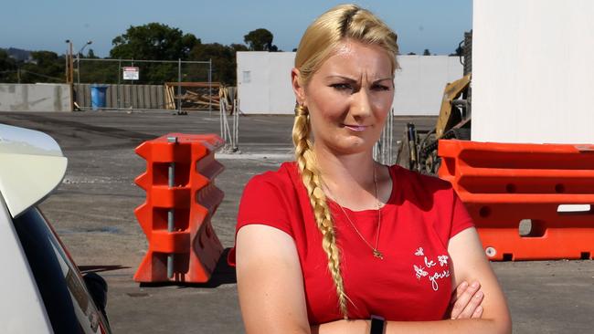 Jeeanne Mastaing is one Boronia Mall traders fed up with problems while the centre’s multistorey carpark is being built. Picture: Stuart Milligan