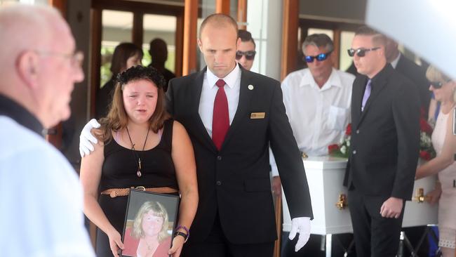Les funérailles de la femme de la Côte d'Or Kym Cobby. Son ex-mari a été accusé de son meurtre en 2017. (Photo: Richard Gosling)