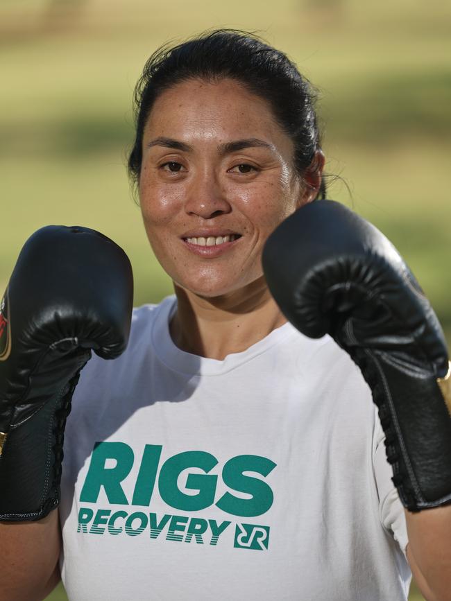 Connie Chan at The Spit preparing for Australasian Welterweight Championship fight . Picture Glenn Hampson