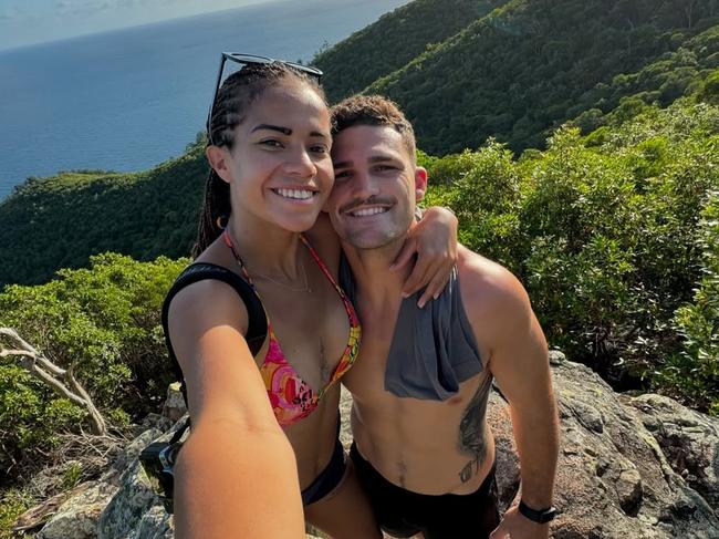 Nathan Cleary and Mary Fowler on holidays in the Whitsundays. Picture: Instagram