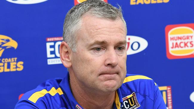 Adam Simpson likes to keep it low-key in the media. Picture: AAP