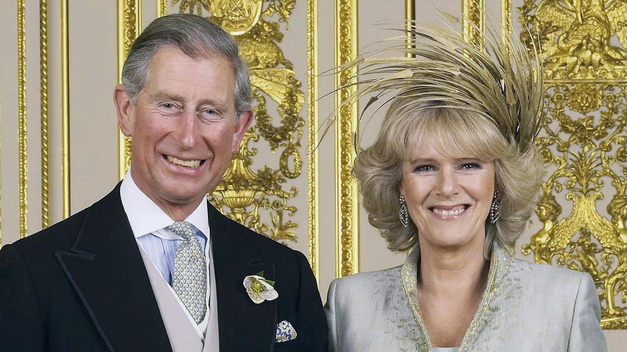 The now king and his bride Camilla in the White Drawing Room at Windsor Castle after their wedding ceremony, April 9, 2005 in Windsor, England. Picture: Hugo Burnand/Getty Images.