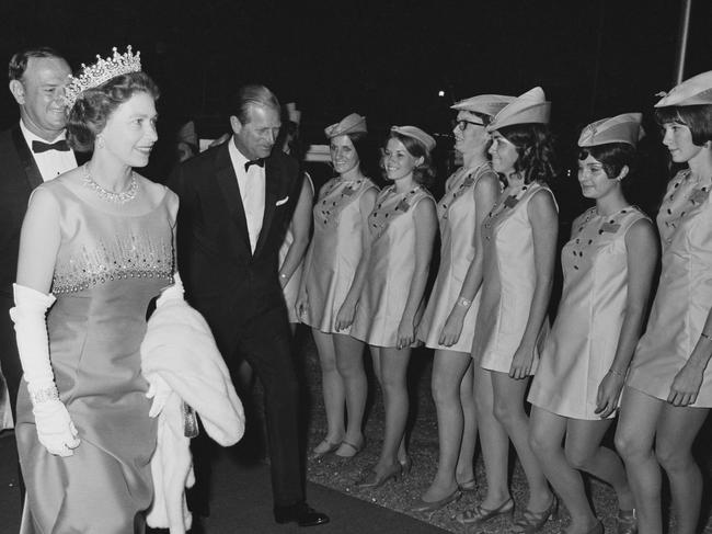 Queen Elizabeth II and Prince Philip during their visit to Australia in April 1970. Picture: William Lovelace/Daily Express/Getty Images