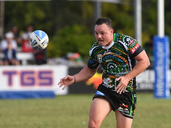 Blackhawks against Capras at Jack Manski Oval. Blackhawks Jaelen Feeney. Picture: Evan Morgan