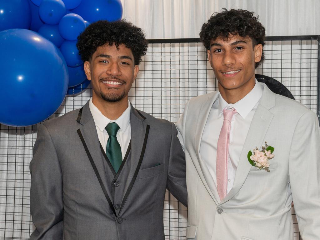 Ben Vosaki and Tarrell Mooney at Mackay State High School, Mackay Turf Club Saturday 14 October 2023 Picture: Michaela Harlow