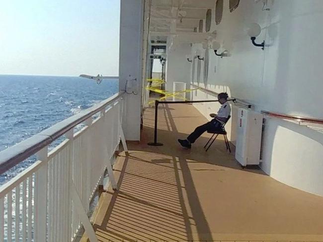 The area of the ship where a British tourist went overboard. Picture: Twitter