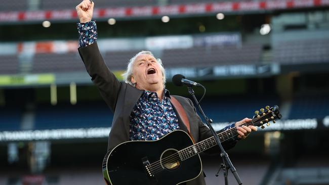 Mike Brady performs at the MCG instead of the Gabba as part of the AFL Grand Final entertainment.