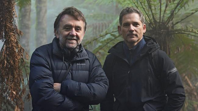 Eric Bana and Robert Connoly on the set of the movie Force of Nature: The Dry 2.