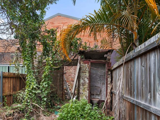 There is even an outhouse in the backyard.