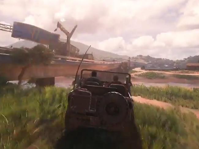 A moment from the preview of the new game Uncharted 4.