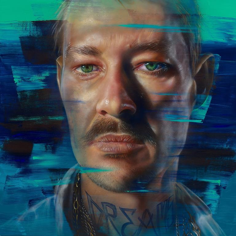 Echoes of a teenage superstar, portrait of Daniel Johns by Matt Adnate.