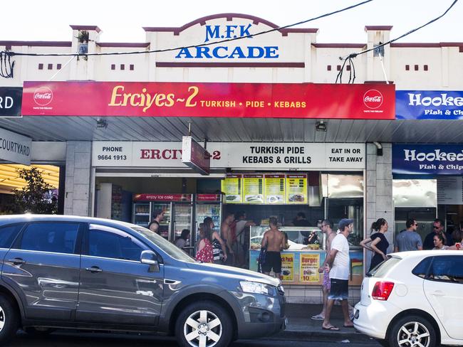 Erciyes-2 kebab shop on Coogee Bay Road was the scene of the incident. Picture: Jenny Evans