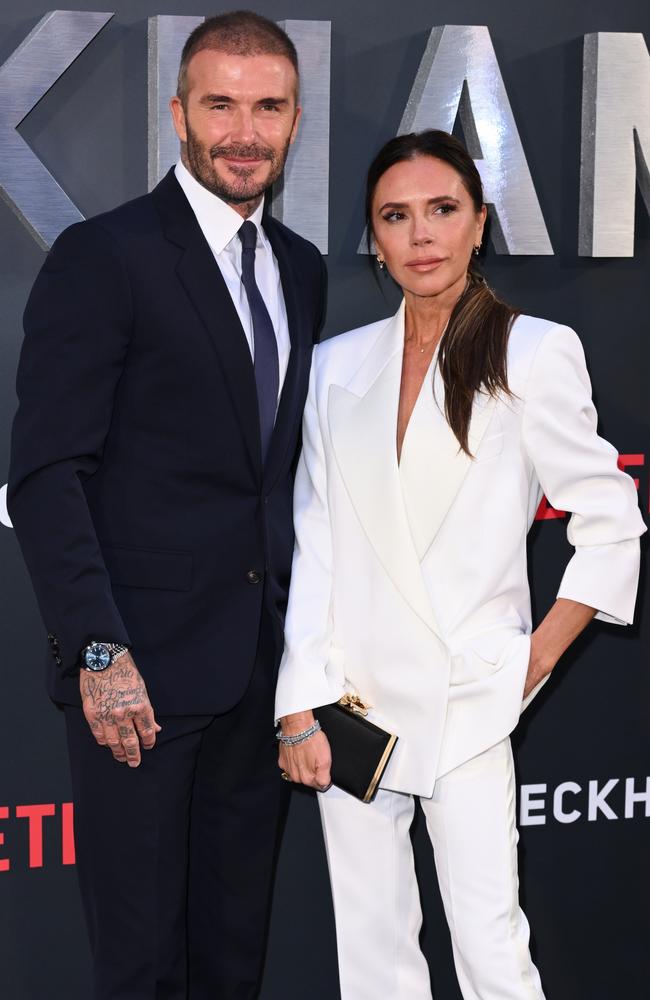 Victoria and David Beckham attend the Netflix premiere of Beckham. Picture: Karwai Tang/WireImage