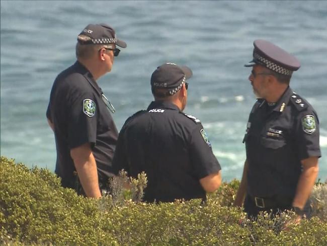 Police and emergency services search Brown's Beach in Innes National Park on Yorke Peninsula who was washed from rocks while fishing. Picture: 7NEWS Adelaide