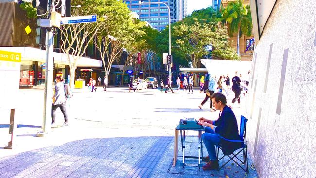 Trent Dalton in the Brisbane CBD.