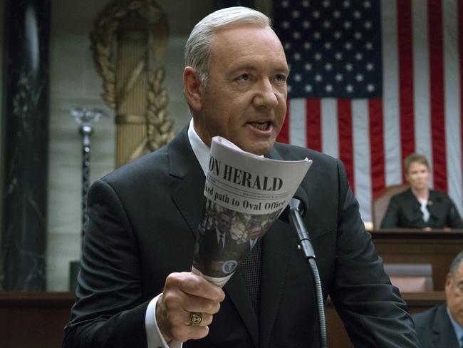 Netflix says it's suspending production on House of Cards following harassment allegations against Spacey. Picture: AP