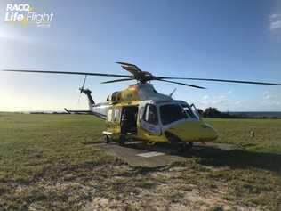 A man has suffered limb injuries in a crash on Fraser Island. Picture: RACQ LifeFlight Rescue