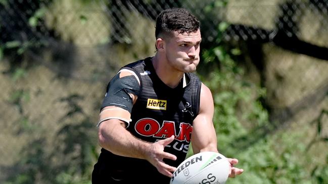 Nathan Cleary trained with the Panthers on Tuesday. Picture: Jeremy Piper