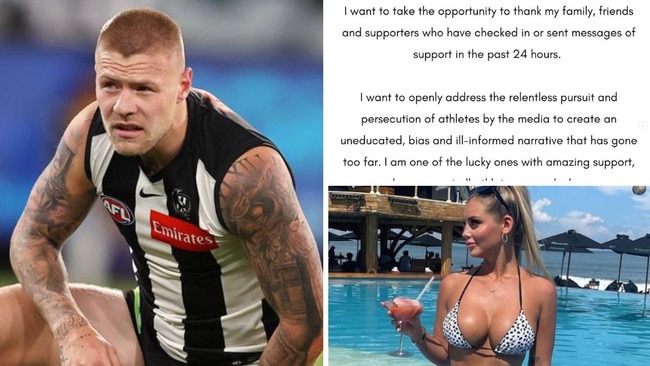 Jordan De Goey has slammed the media in an Instagram statement. Photo: Instagram, @jordydegoey, @remyjackson.