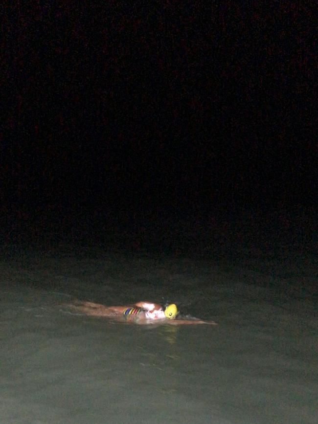 Clovelly’s Georgia Hall swam through the night to complete the mammoth feat. Picture: Supplied