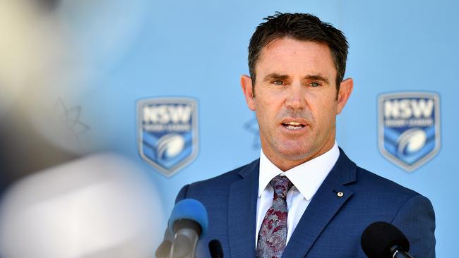 New NSW Blues coach Brad Fittler speaks to the media.