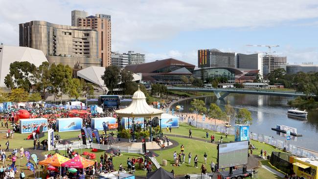 The AFL Gather Round Footy Festival in Elder Park in 2023. (Photo by Kelly Barnes/AFL Photos )