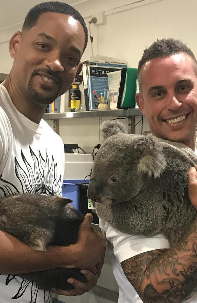 Will Smith visits Featherdale Wildlife Park. Picture: Zookeeper Chad
