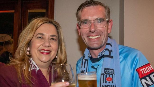 Queensland Premier Annastacia Palaszczuk and NSW Premier Dominic Perrottet post an image to Instagram ahead of State of Origin Game 3 in Brisbane. Picture: supplied