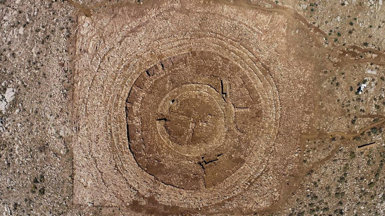 The "unique" monumental Minoan building atop a hill on Crete. Picture: Handout / Greek Culture Ministry / AFP)